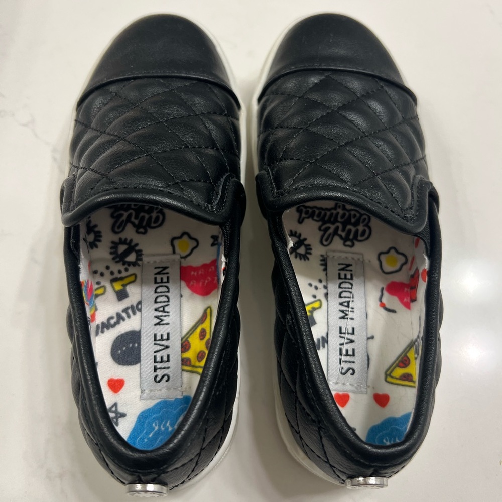 Steve Madden black quilted sneakers.      Little kid size 11.